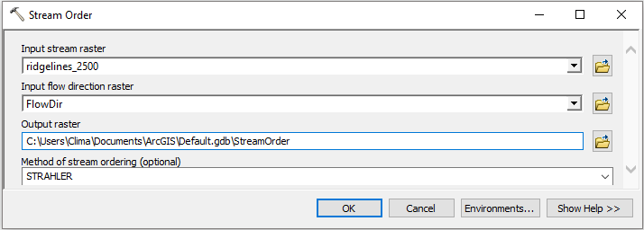 Stream Order ArcGIS
