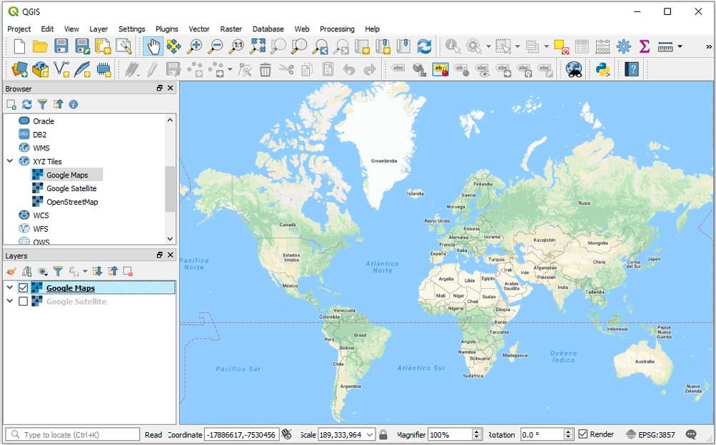 Google Maps on QGIS 3