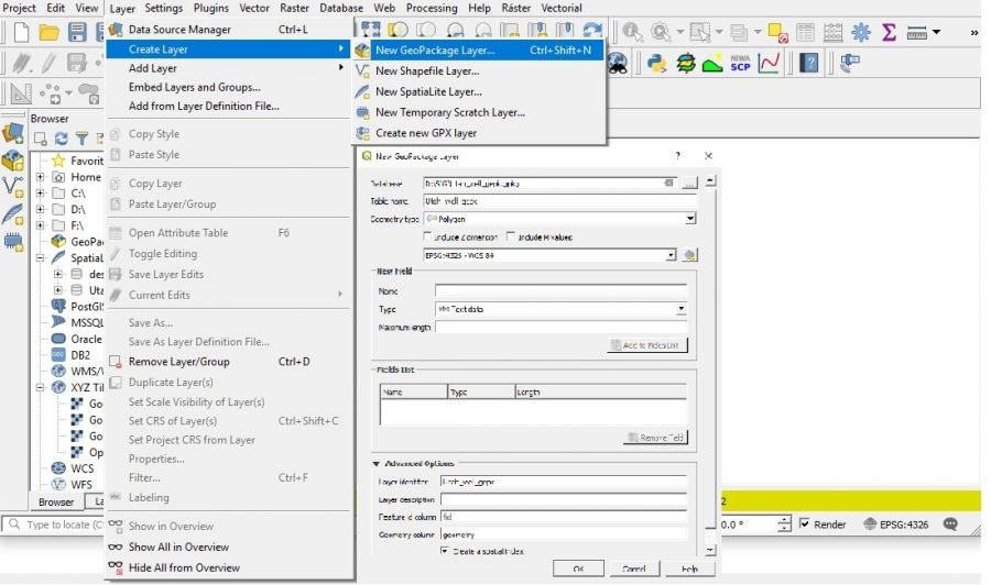 New Geopackage Layer
