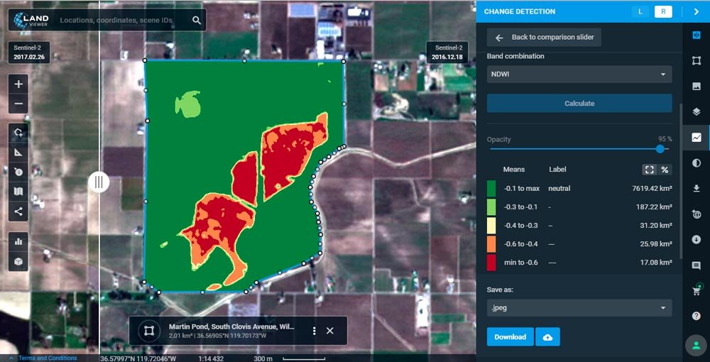 Sentinel-2 scene change detection