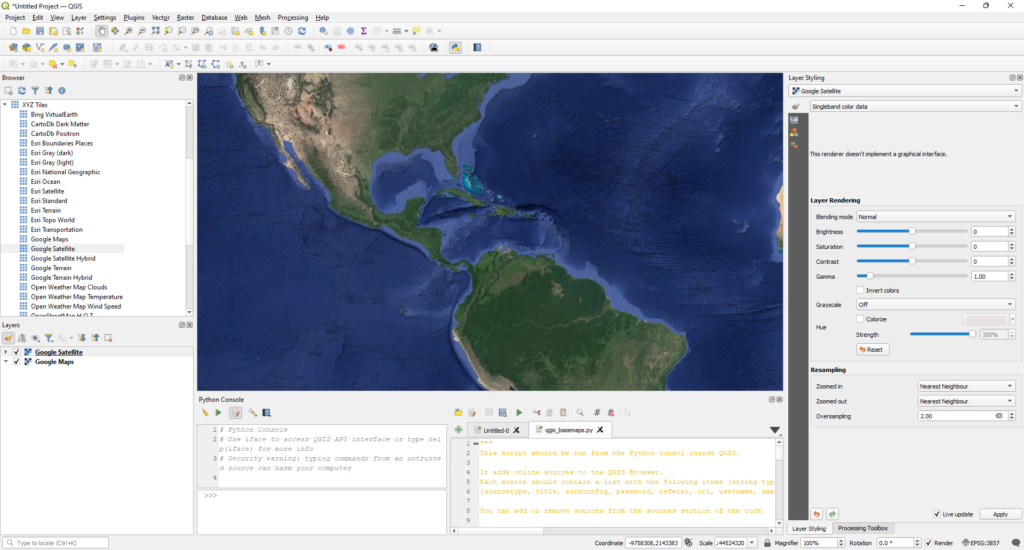 Add Google Maps Satellite in QGIS 3